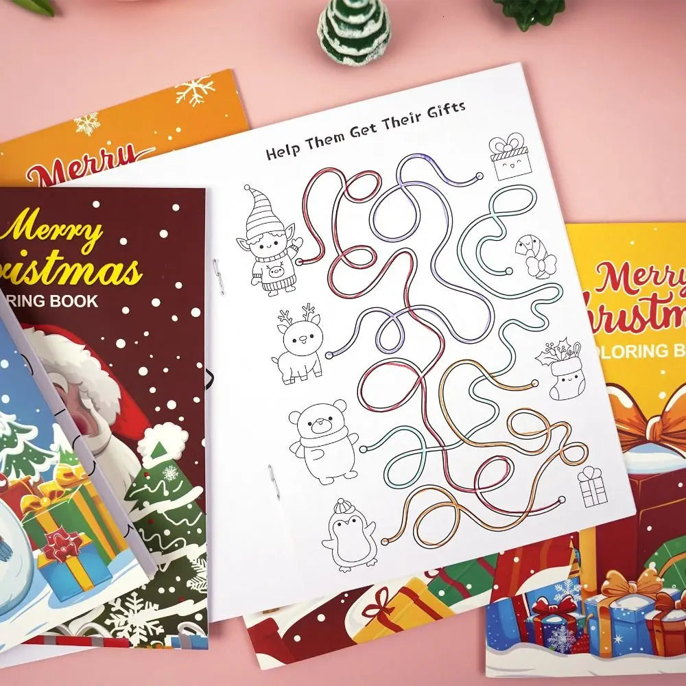 8PCS High Quality Christmas Theme Coloring Book