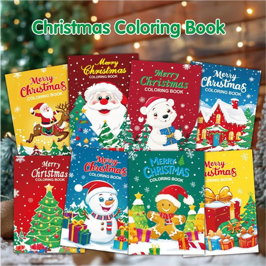 8PCS High Quality Christmas Theme Coloring Book