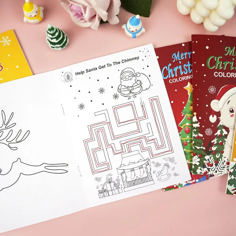 8PCS High Quality Christmas Theme Coloring Book