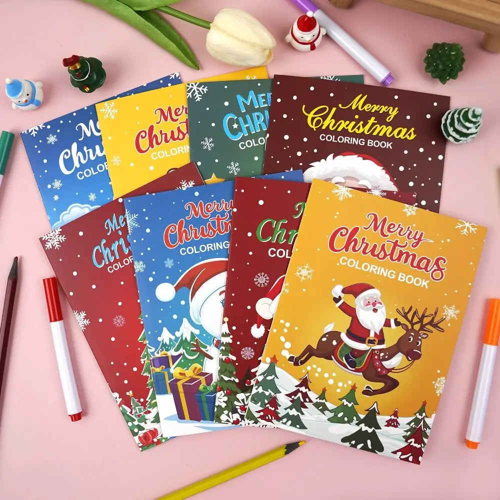 8PCS High Quality Christmas Theme Coloring Book