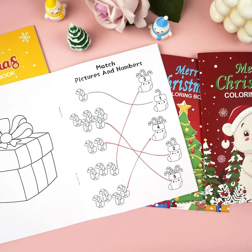 8PCS High Quality Christmas Theme Coloring Book